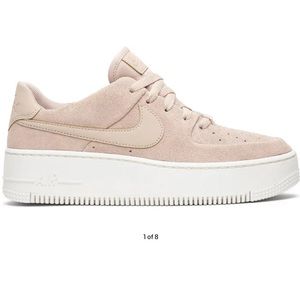 Nike Women's Air Force 1 Sage Low Particle Beige Pink platform AR5339-201 Size 6